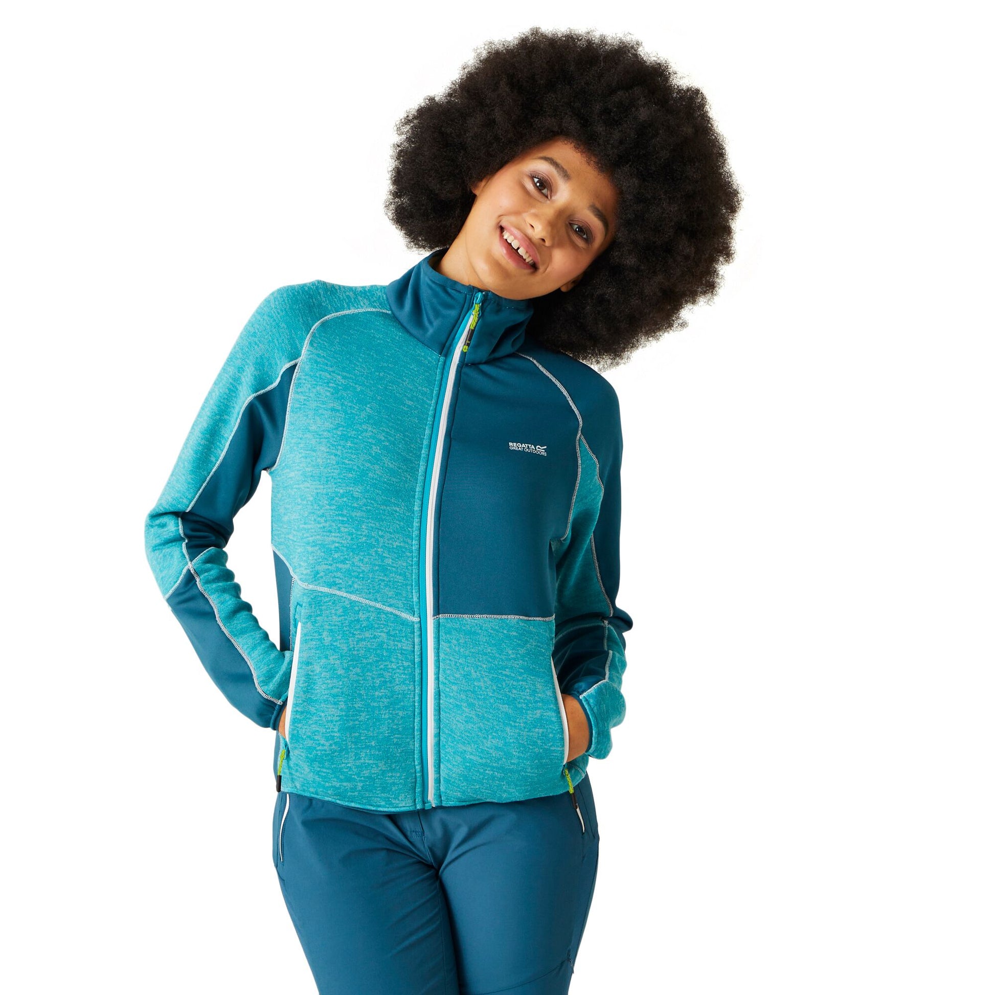 Tahoe Blue-Moroccan Blue - Lifestyle - Regatta Womens-Ladies Lindalla VII Marl Full Zip Fleece Jacket