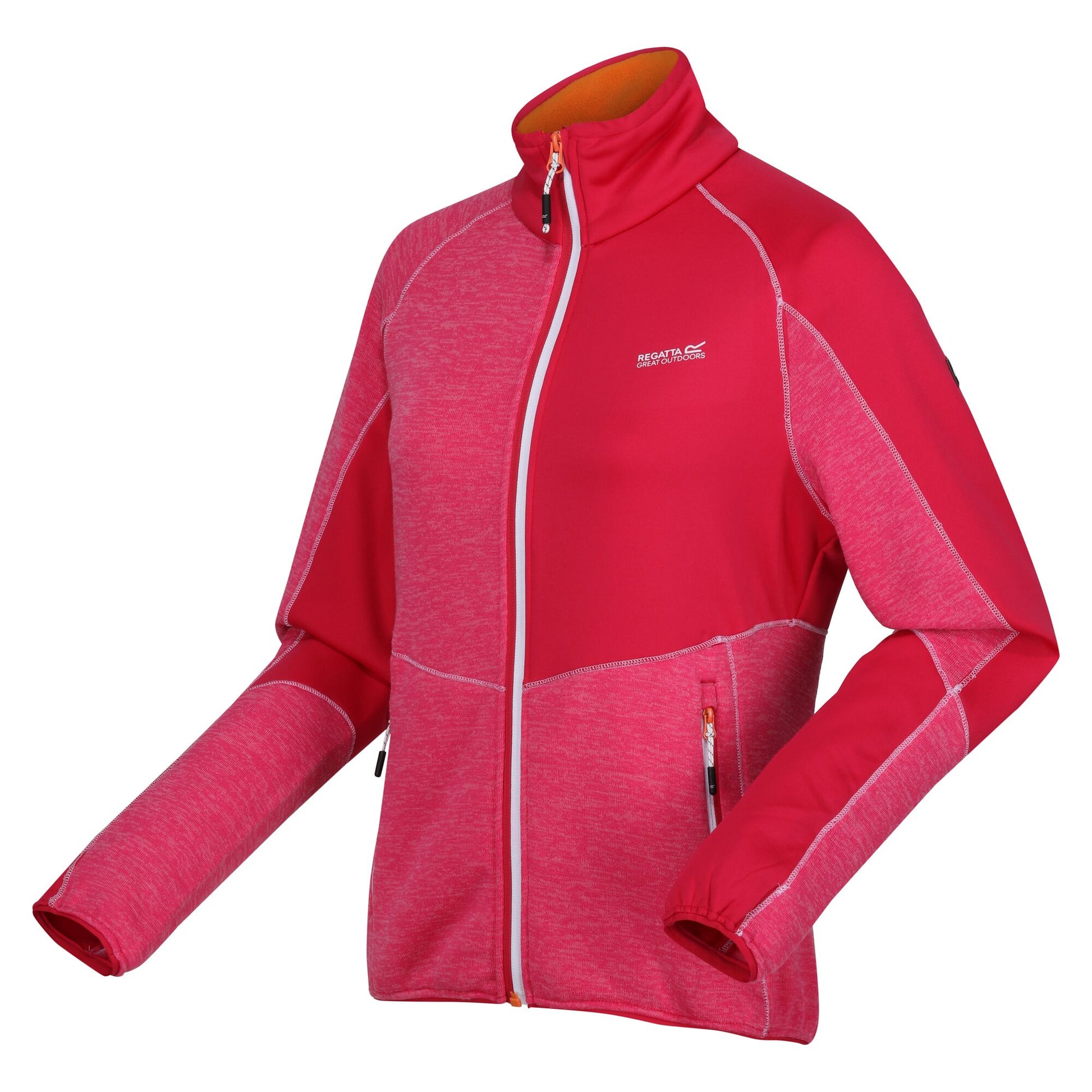 Flamingo Pink-Pink Potion - Side - Regatta Womens-Ladies Lindalla VII Marl Full Zip Fleece Jacket
