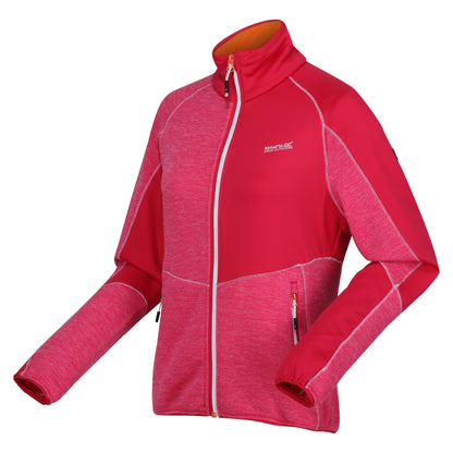 Flamingo Pink-Pink Potion - Side - Regatta Womens-Ladies Lindalla VII Marl Full Zip Fleece Jacket