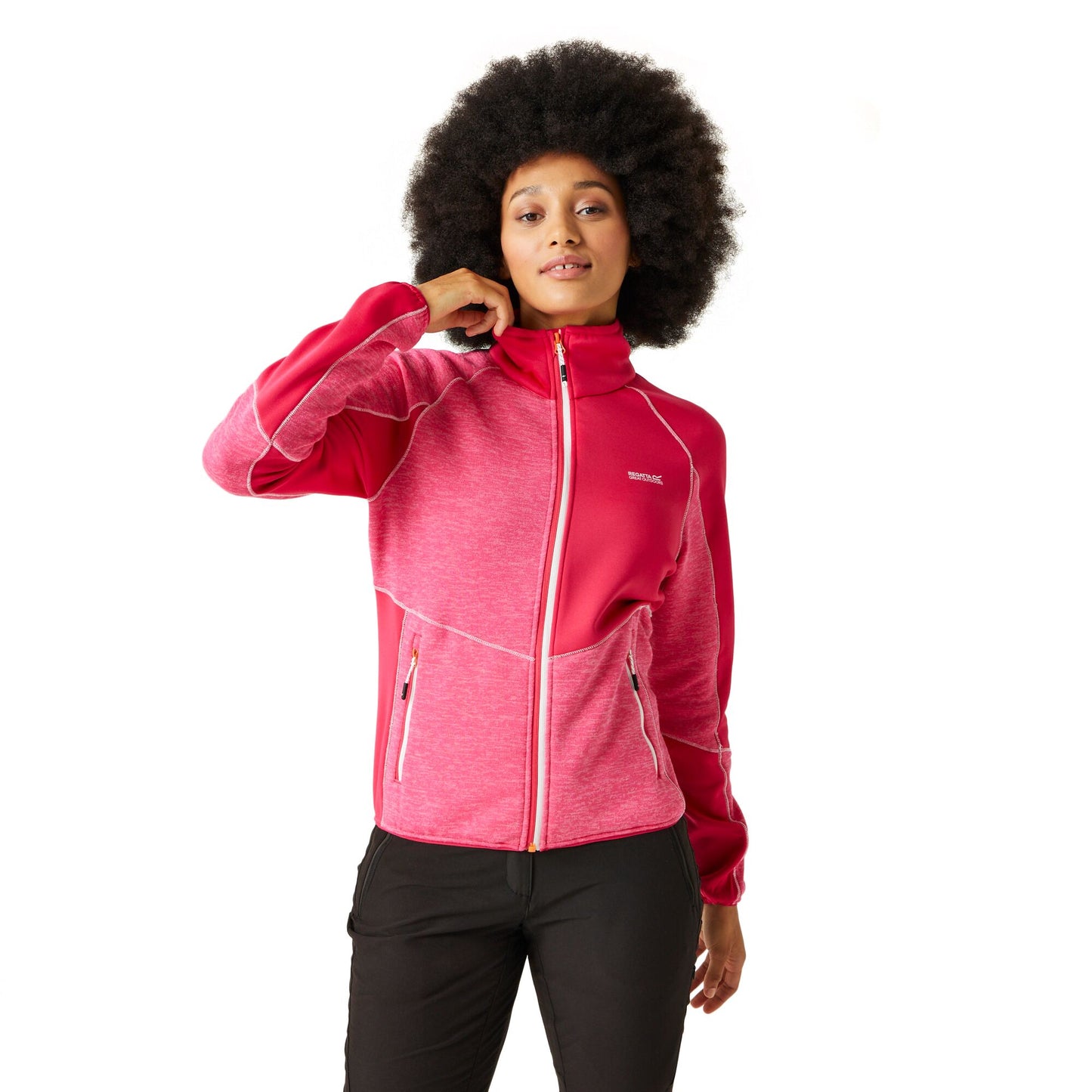 Flamingo Pink-Pink Potion - Lifestyle - Regatta Womens-Ladies Lindalla VII Marl Full Zip Fleece Jacket