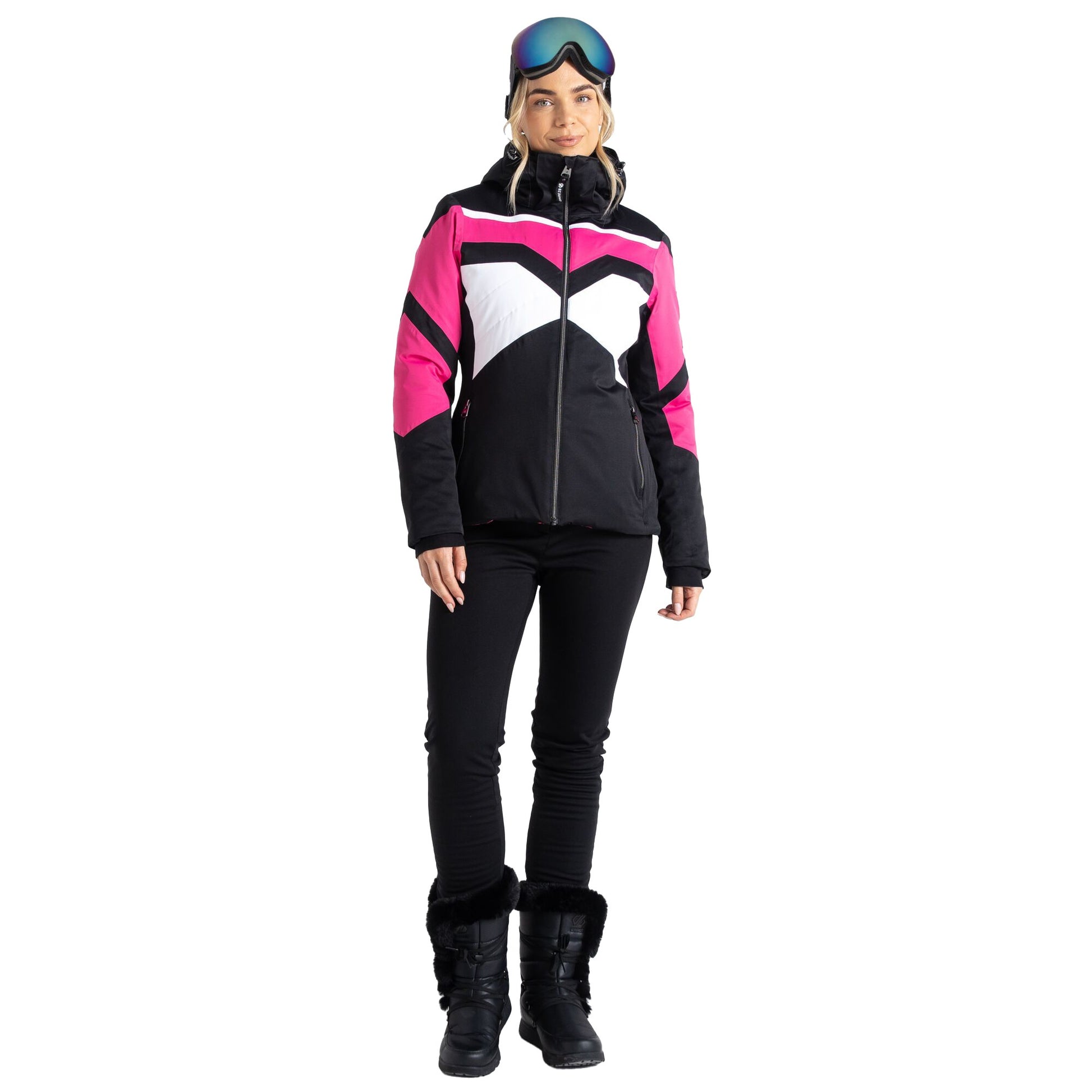 Pure Pink-Black - Lifestyle - Dare 2B Womens-Ladies Rocker Hooded Jacket