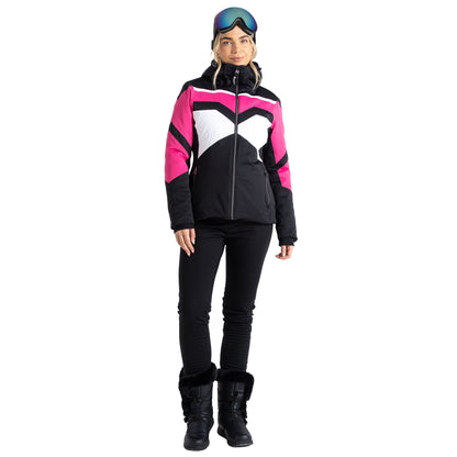Pure Pink-Black - Lifestyle - Dare 2B Womens-Ladies Rocker Hooded Jacket