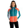 Fortune Green-Neon Peach-White - Lifestyle - Dare 2B Womens-Ladies Culmination Wool Padded Hybrid Jacket