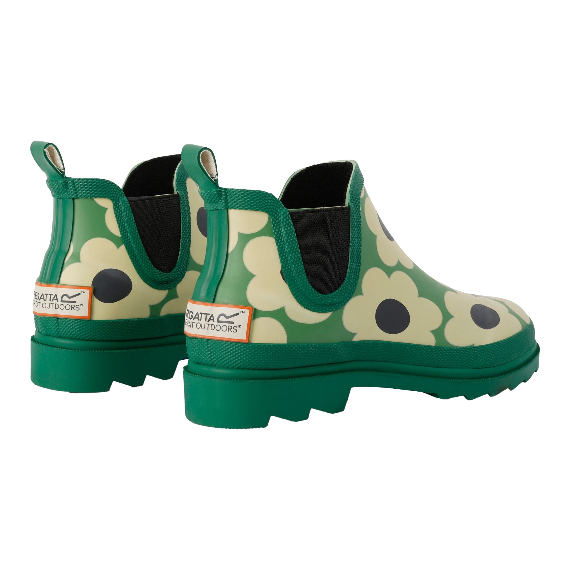 Green - Back - Regatta Womens-Ladies Orla Kiely Sixties Daisy Mid Cut Wellington Boots