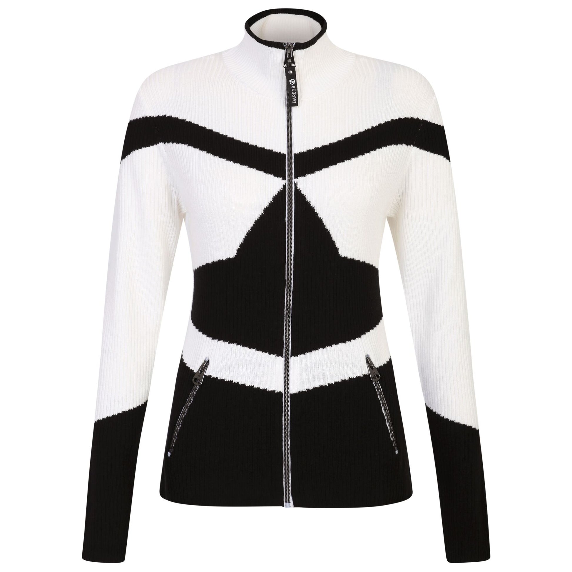 Black-White - Front - Dare 2B Womens-Ladies Rocker Zip Sweater Top