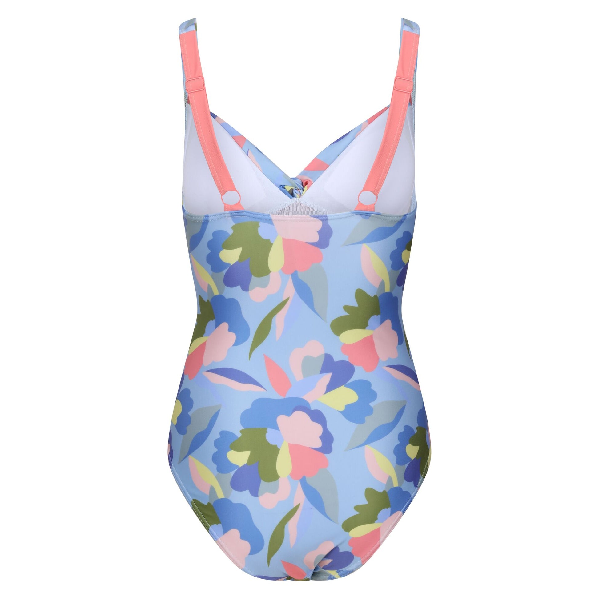 Blue-Green-Yellow - Back - Regatta Womens-Ladies Sakari Abstract Floral Tummy Control One Piece Swimsuit