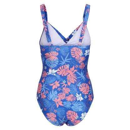 Oxford Blue - Back - Regatta Womens-Ladies Sakari Family Hawaiian Tummy Control One Piece Swimsuit