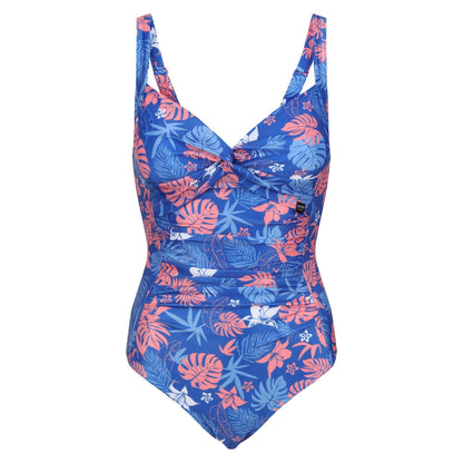 Oxford Blue - Front - Regatta Womens-Ladies Sakari Family Hawaiian Tummy Control One Piece Swimsuit