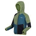 Piquant Green-Moroccan Blue-Navy - Side - Regatta Childrens-Kids Dissolver VIII Full Zip Fleece Jacket