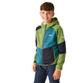 Piquant Green-Moroccan Blue-Navy - Lifestyle - Regatta Childrens-Kids Dissolver VIII Full Zip Fleece Jacket
