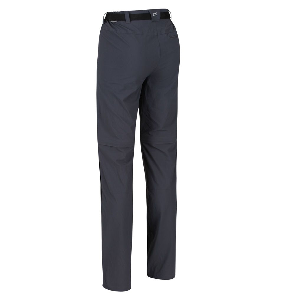 Seal Grey - Back - Regatta Womens-Ladies Xert III Zip-Off Trousers