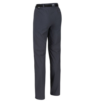 Seal Grey - Back - Regatta Womens-Ladies Xert III Zip-Off Trousers