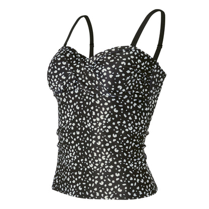 Black-White - Side - Regatta Womens-Ladies Aceana III Polka Dot Tankini Top