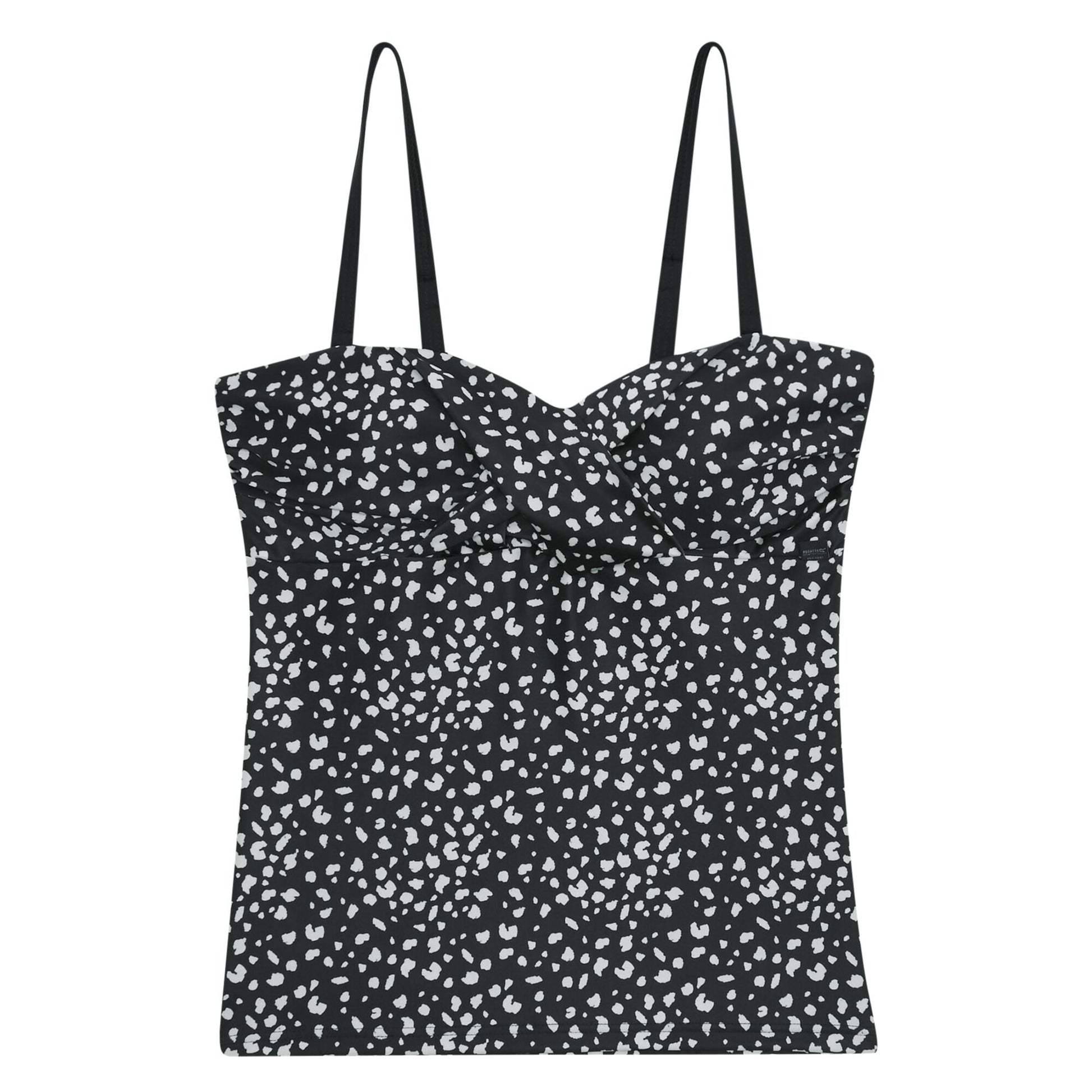 Black-White - Front - Regatta Womens-Ladies Aceana III Polka Dot Tankini Top