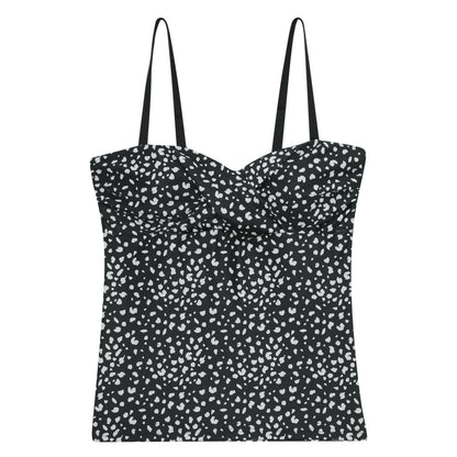 Black-White - Front - Regatta Womens-Ladies Aceana III Polka Dot Tankini Top