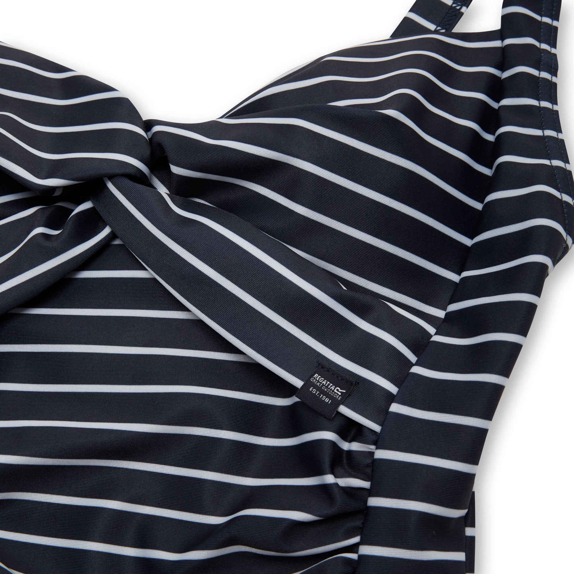 Navy - Lifestyle - Regatta Womens-Ladies Sakari Contrast Striped Tummy Control One Piece Swimsuit