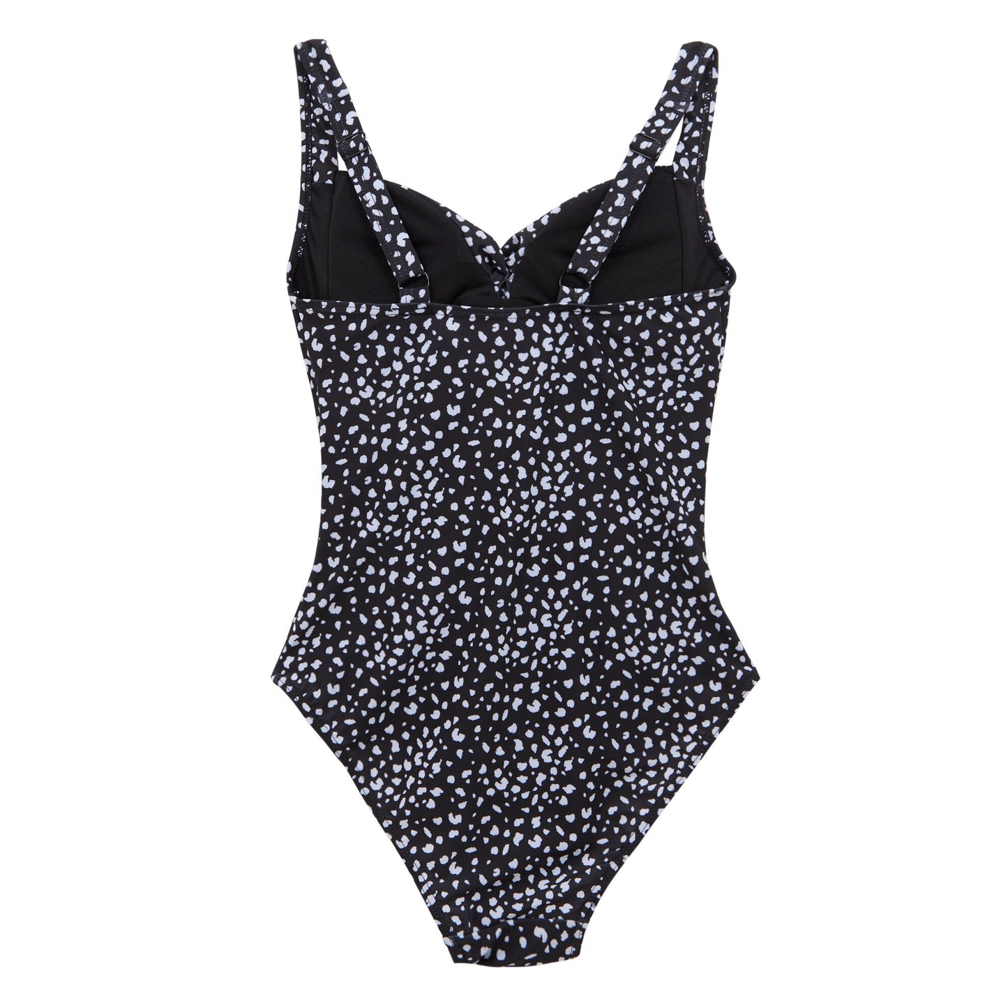 Black-White - Back - Regatta Womens-Ladies Sakari Polka Dot Tummy Control One Piece Swimsuit
