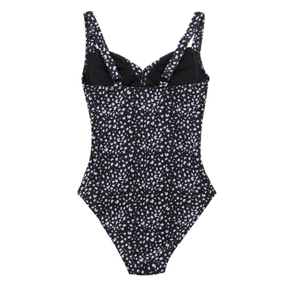Black-White - Back - Regatta Womens-Ladies Sakari Polka Dot Tummy Control One Piece Swimsuit