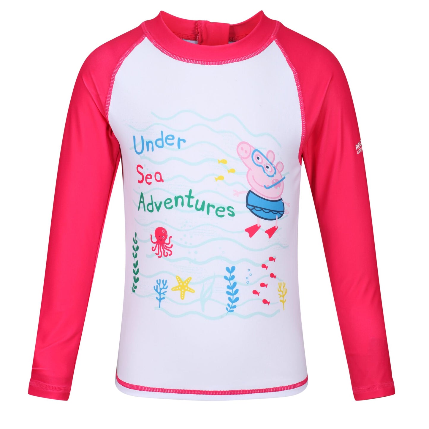 Bright Blush - Back - Regatta Childrens-Kids Under Sea Adventures Peppa Pig Rash Suit