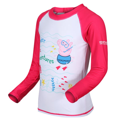 Bright Blush - Lifestyle - Regatta Childrens-Kids Under Sea Adventures Peppa Pig Rash Suit