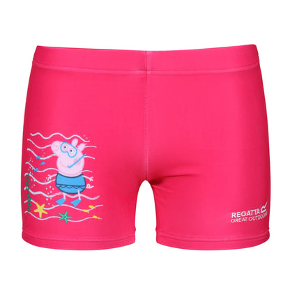 Bright Blush - Close up - Regatta Childrens-Kids Under Sea Adventures Peppa Pig Rash Suit
