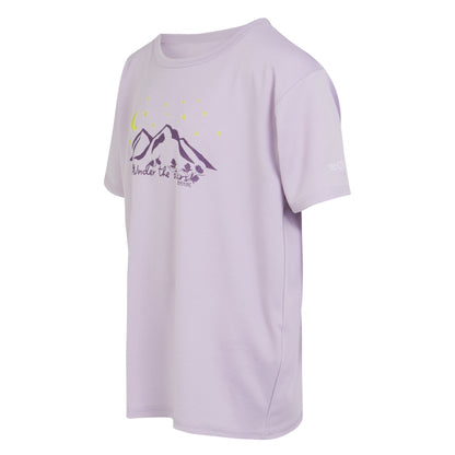Lilac Frost - Side - Regatta Childrens-Kids Alvarado VIII Mountain T-Shirt