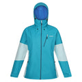 Tahoe Blue-Bleached Aqua - Front - Regatta Womens-Ladies Highton V Stretch Waterproof Jacket