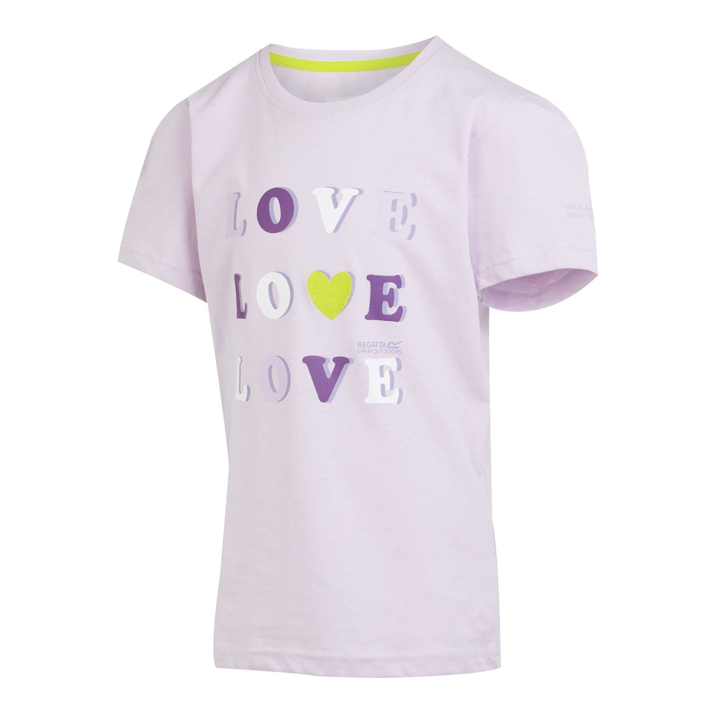 Lilac Frost - Side - Regatta Childrens-Kids Bosley VII Heart T-Shirt
