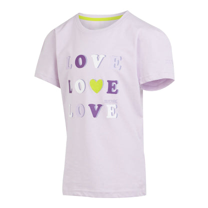 Lilac Frost - Side - Regatta Childrens-Kids Bosley VII Heart T-Shirt