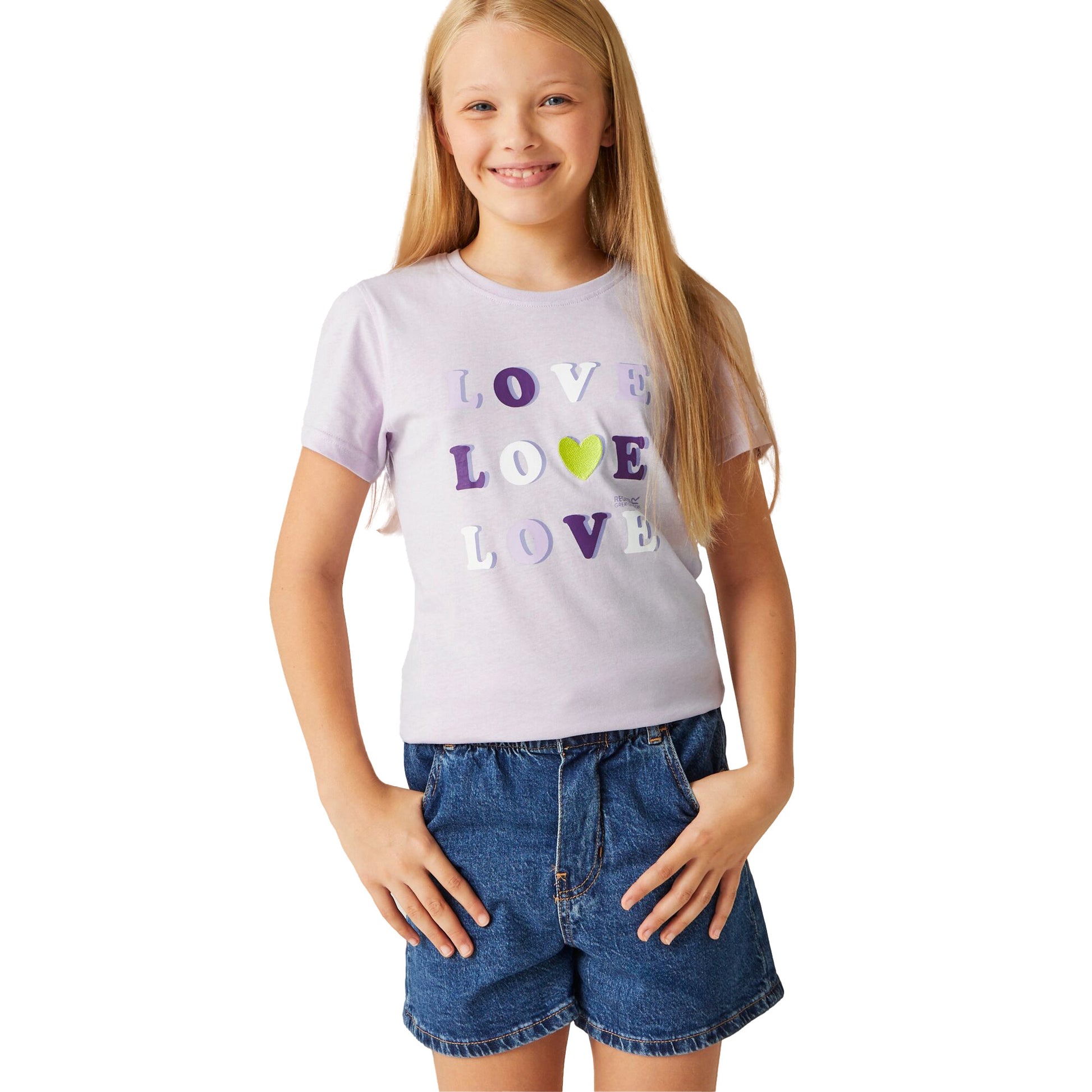 Lilac Frost - Lifestyle - Regatta Childrens-Kids Bosley VII Heart T-Shirt