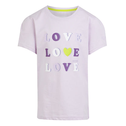 Lilac Frost - Front - Regatta Childrens-Kids Bosley VII Heart T-Shirt