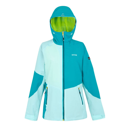 Bleached Aqua-Tahoe Blue - Front - Regatta Womens-Ladies Raddick II Waterproof Jacket