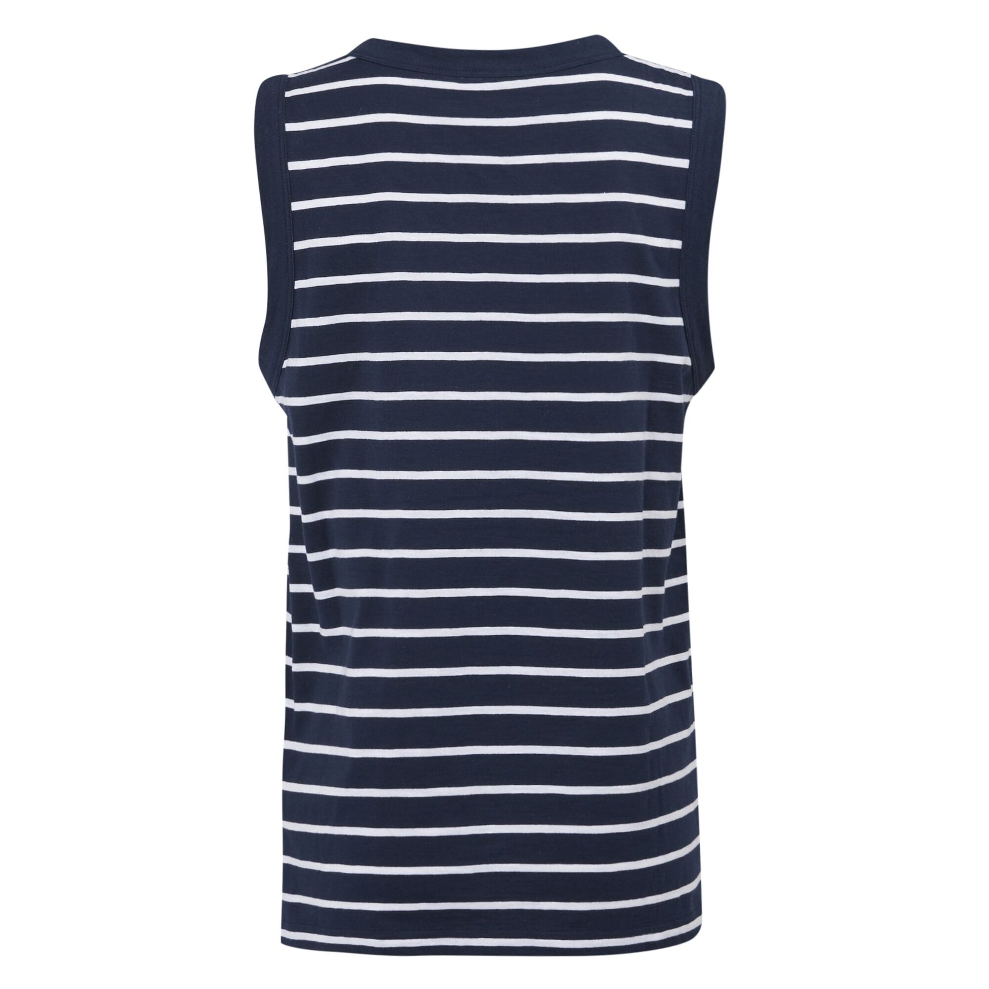 Navy-White - Back - Regatta Womens-Ladies Fariah Striped Sleeveless T-Shirt