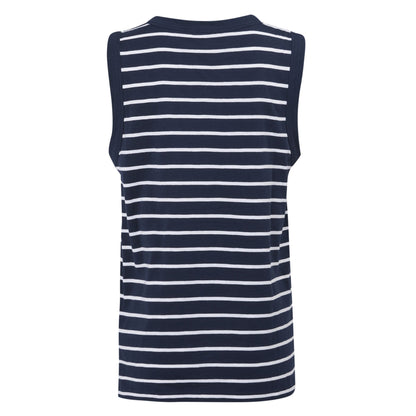 Navy-White - Back - Regatta Womens-Ladies Fariah Striped Sleeveless T-Shirt