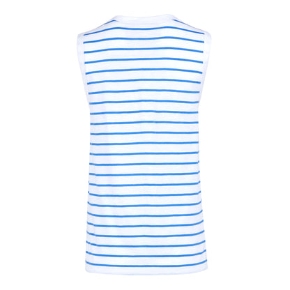 White-Sonic Blue - Back - Regatta Womens-Ladies Fariah Striped Sleeveless T-Shirt