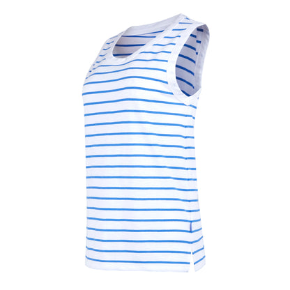 White-Sonic Blue - Side - Regatta Womens-Ladies Fariah Striped Sleeveless T-Shirt