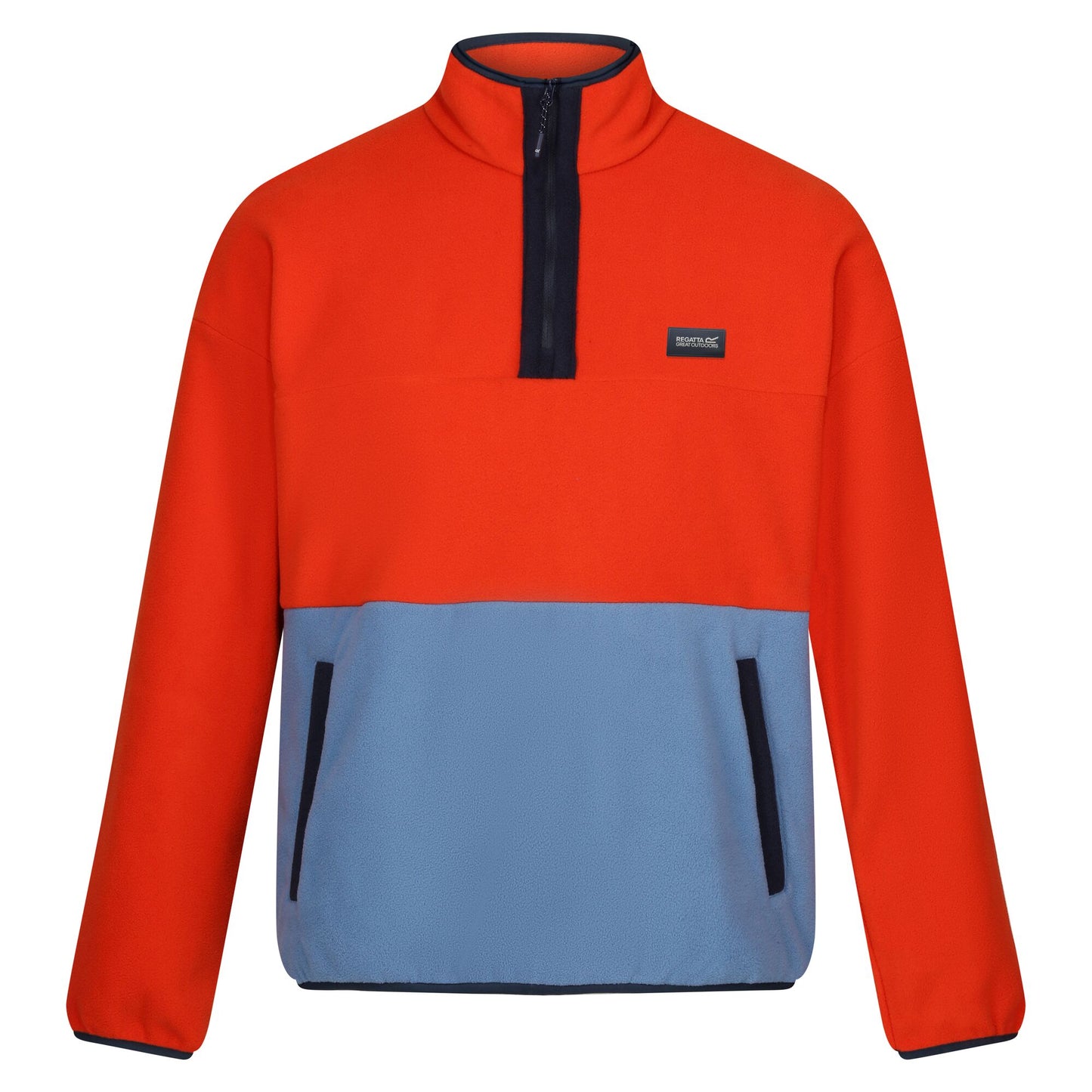 Rusty Orange-Coronet Blue - Front - Regatta Mens Callide Fleece Top
