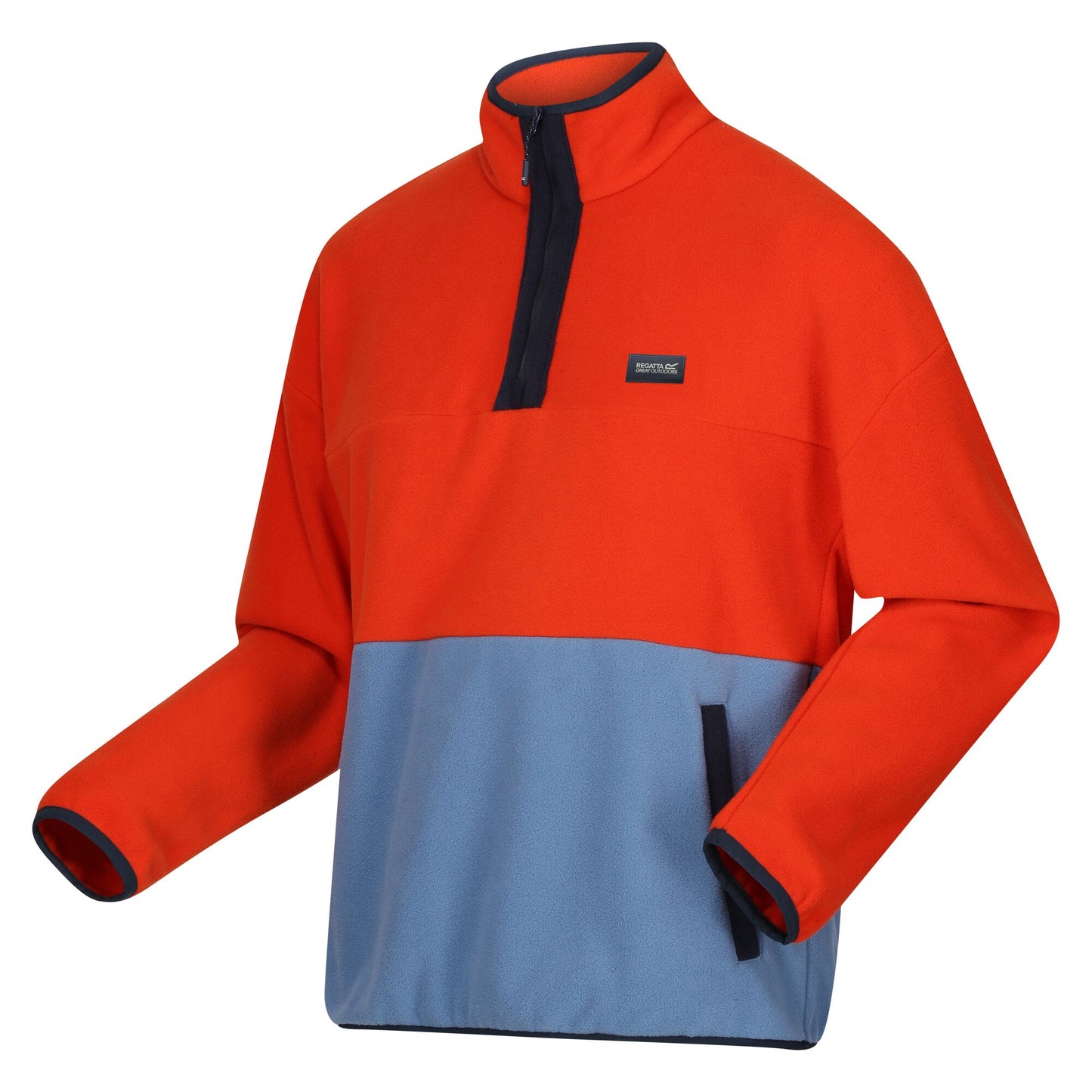 Rusty Orange-Coronet Blue - Side - Regatta Mens Callide Fleece Top