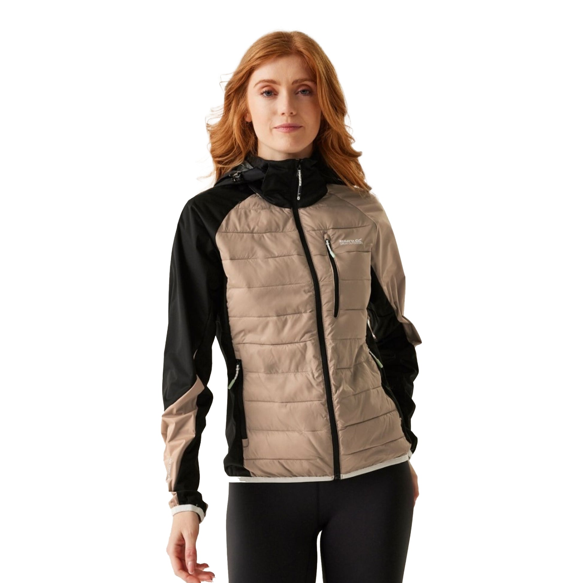 Warm Taupe-Black - Side - Regatta Womens-Ladies Andreson Pro Hybrid Jacket