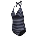 Navy-White - Side - Regatta Womens-Ladies Flavia II Striped One Piece Swimsuit