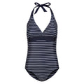 Navy-White - Front - Regatta Womens-Ladies Flavia II Striped One Piece Swimsuit