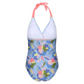 Blue-Green-Pink - Back - Regatta Womens-Ladies Flavia II Abstract Floral One Piece Swimsuit
