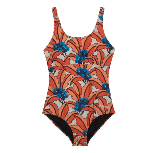 Orange - Front - Regatta Womens-Ladies Orla Kiely Tropical One Piece Swimsuit