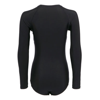 Black - Back - Regatta Womens-Ladies Willowfield Long-Sleeved One Piece Swimsuit