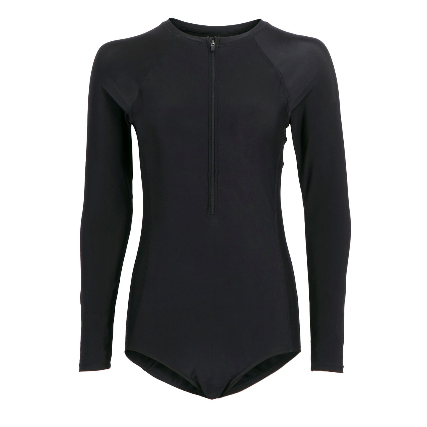 Black - Front - Regatta Womens-Ladies Willowfield Long-Sleeved One Piece Swimsuit