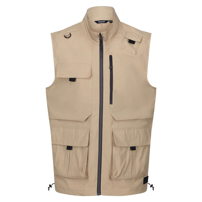 Oat - Front - Regatta Mens Travel Light Packaway Gilet