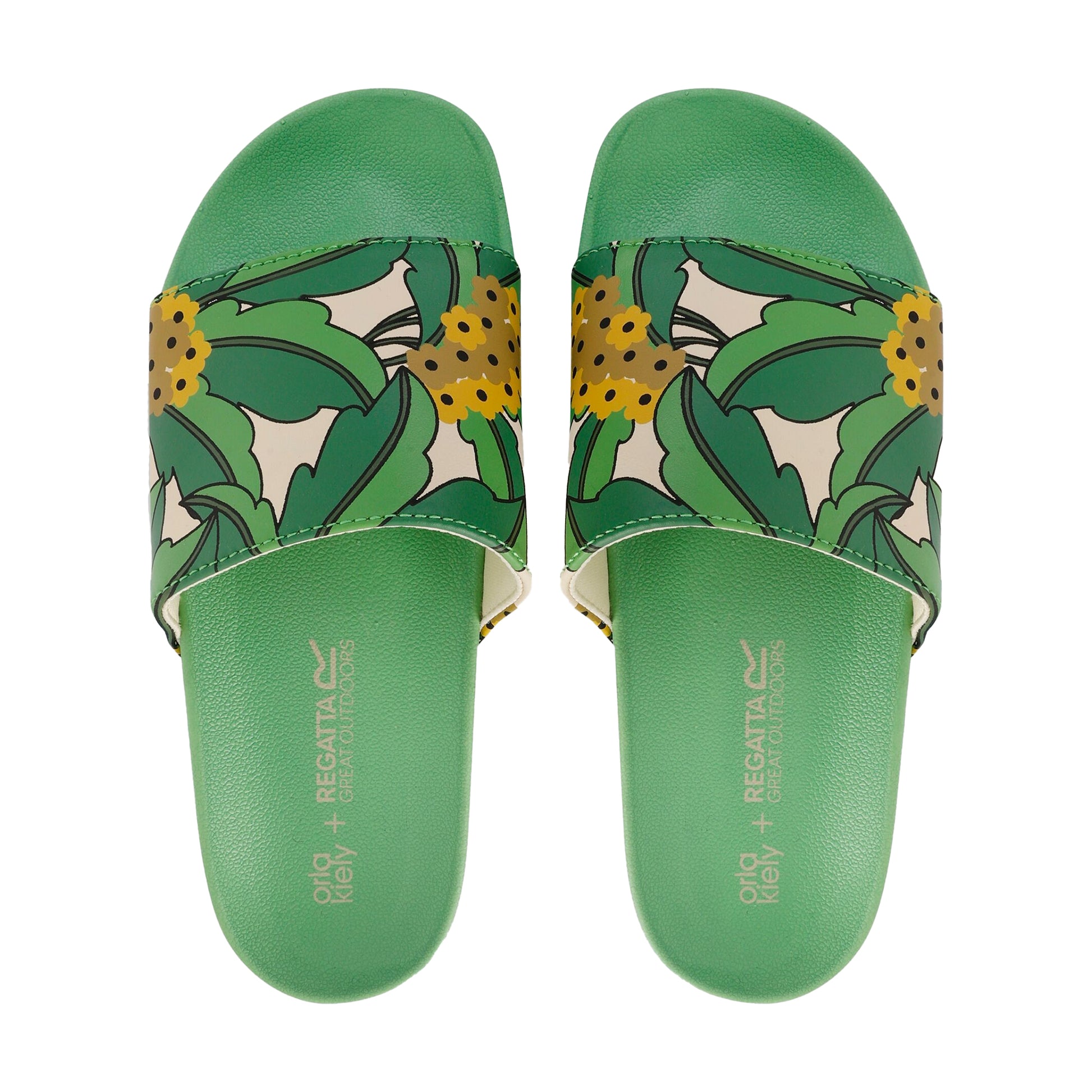 Green - Lifestyle - Regatta Womens-Ladies Orla Kiely Tropical Sliders