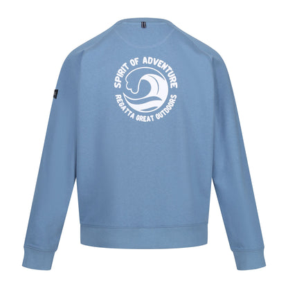 Coronet Blue - Back - Regatta Mens Nithsdale Wave Crew Neck Sweatshirt