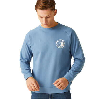 Coronet Blue - Lifestyle - Regatta Mens Nithsdale Wave Crew Neck Sweatshirt