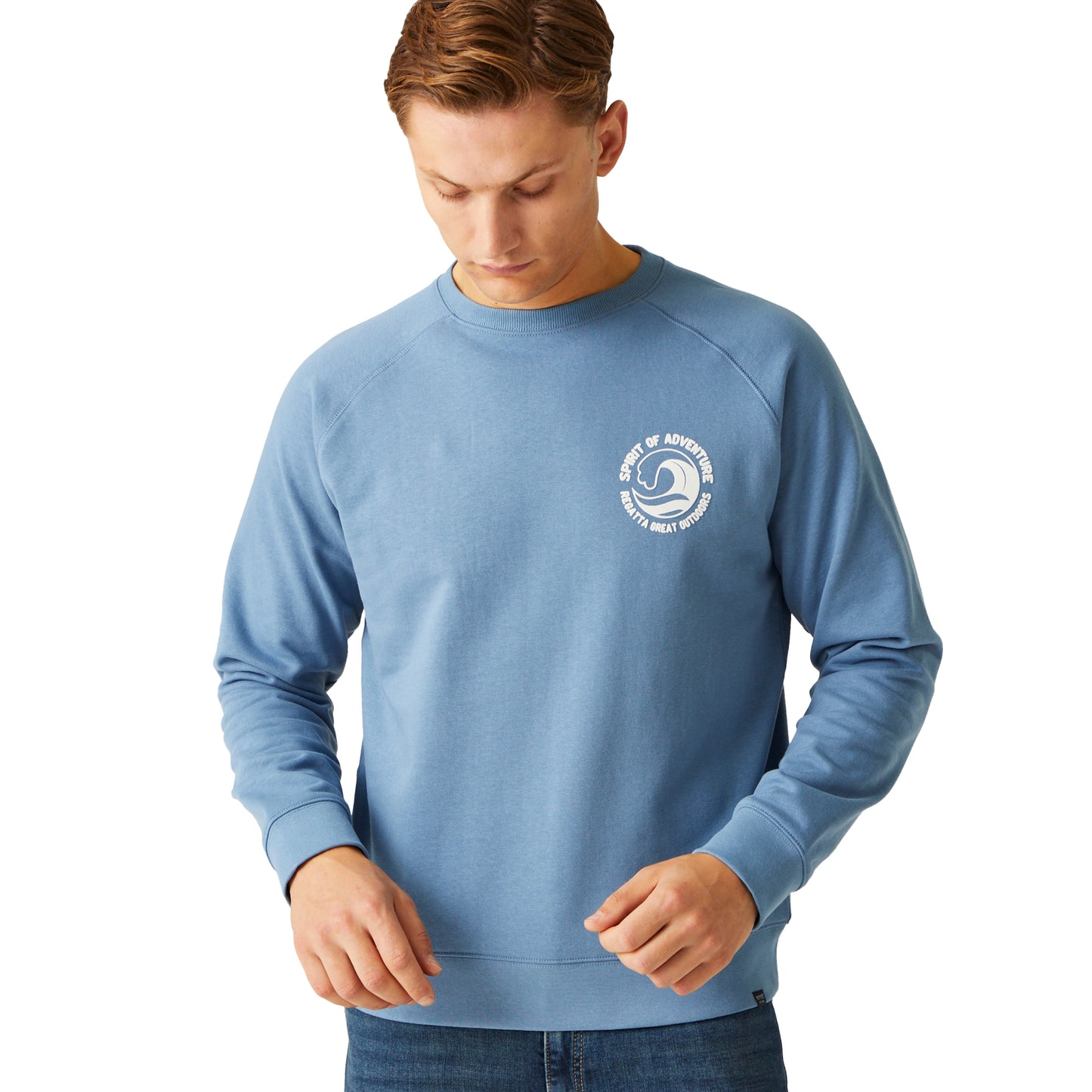 Coronet Blue - Lifestyle - Regatta Mens Nithsdale Wave Crew Neck Sweatshirt